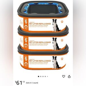 🆕42 FT Jumbo Refill Waste Bags for Pet Dogs Genie Dog Waste Disposal System Pail